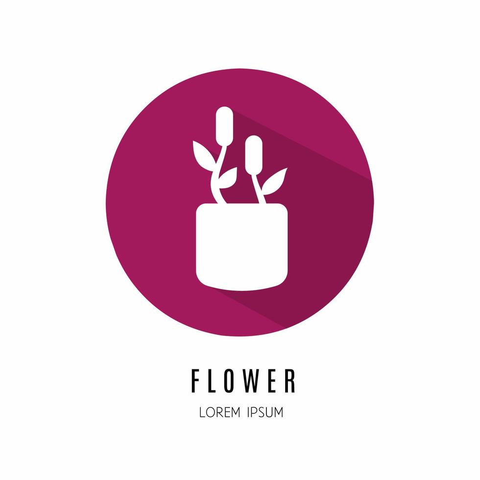 Flower icon logo in flat. Logo for business. Stock vector. vector