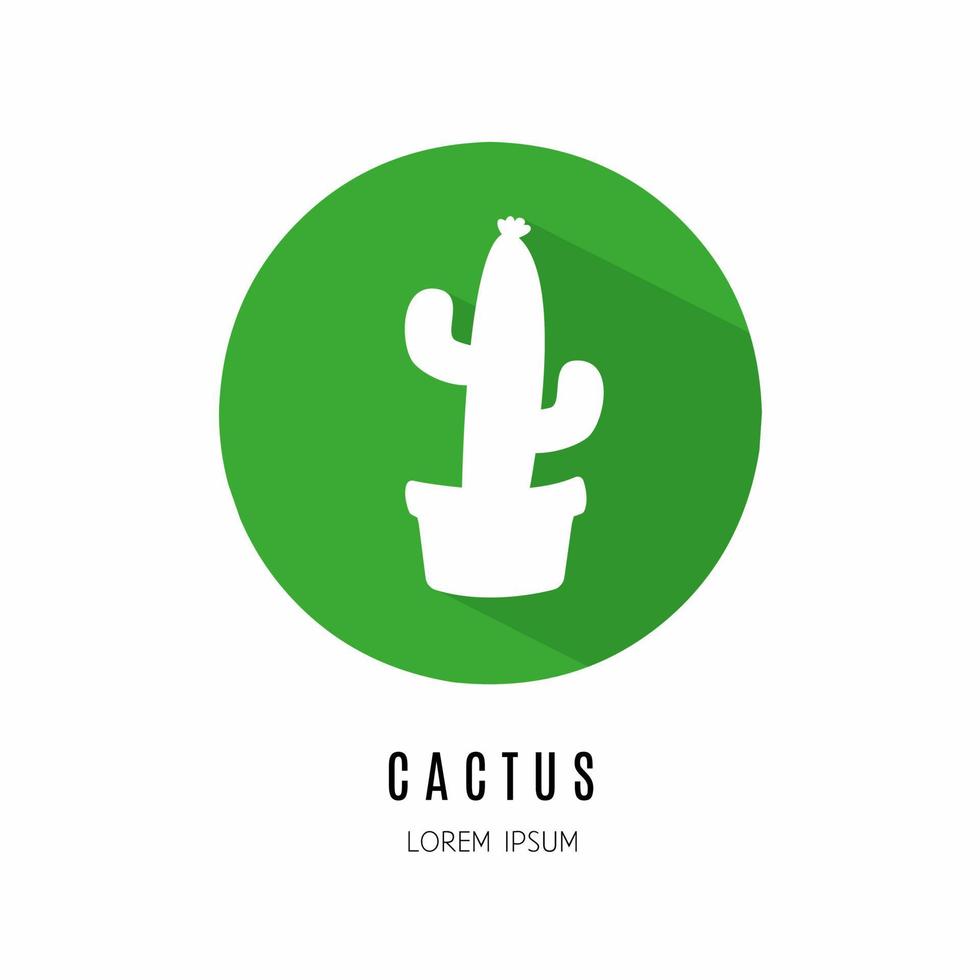 Cactus icon logo in flat. Logo for business. Stock vector. vector