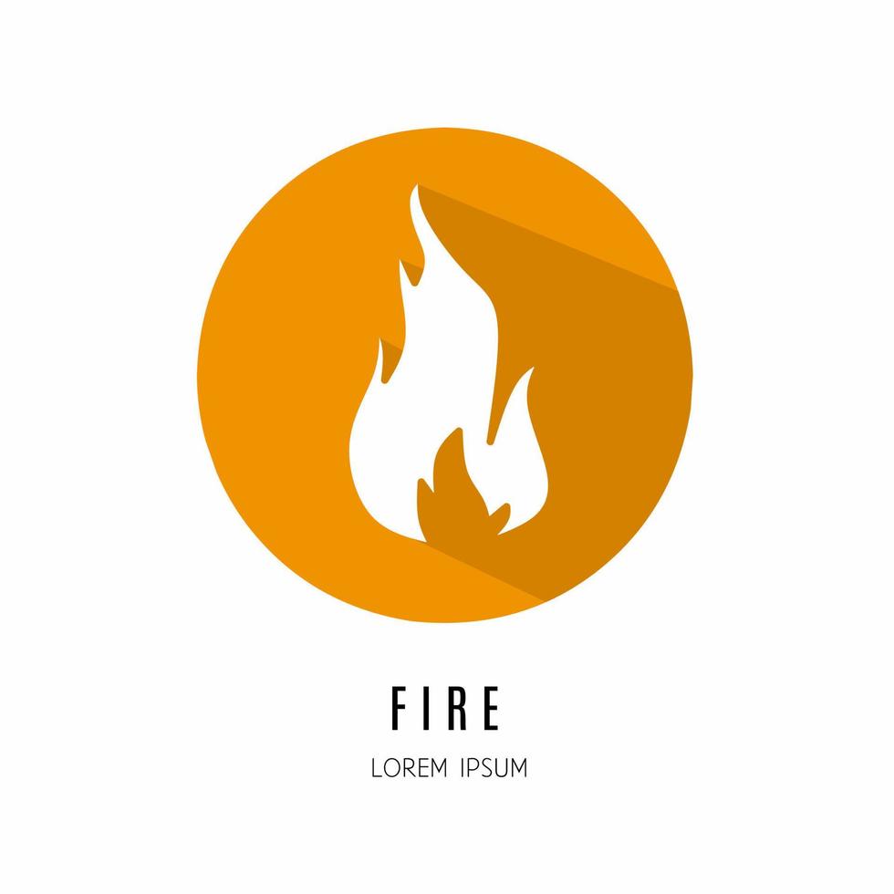 Fire icon logo in flat. Logo for business. Stock vector. vector