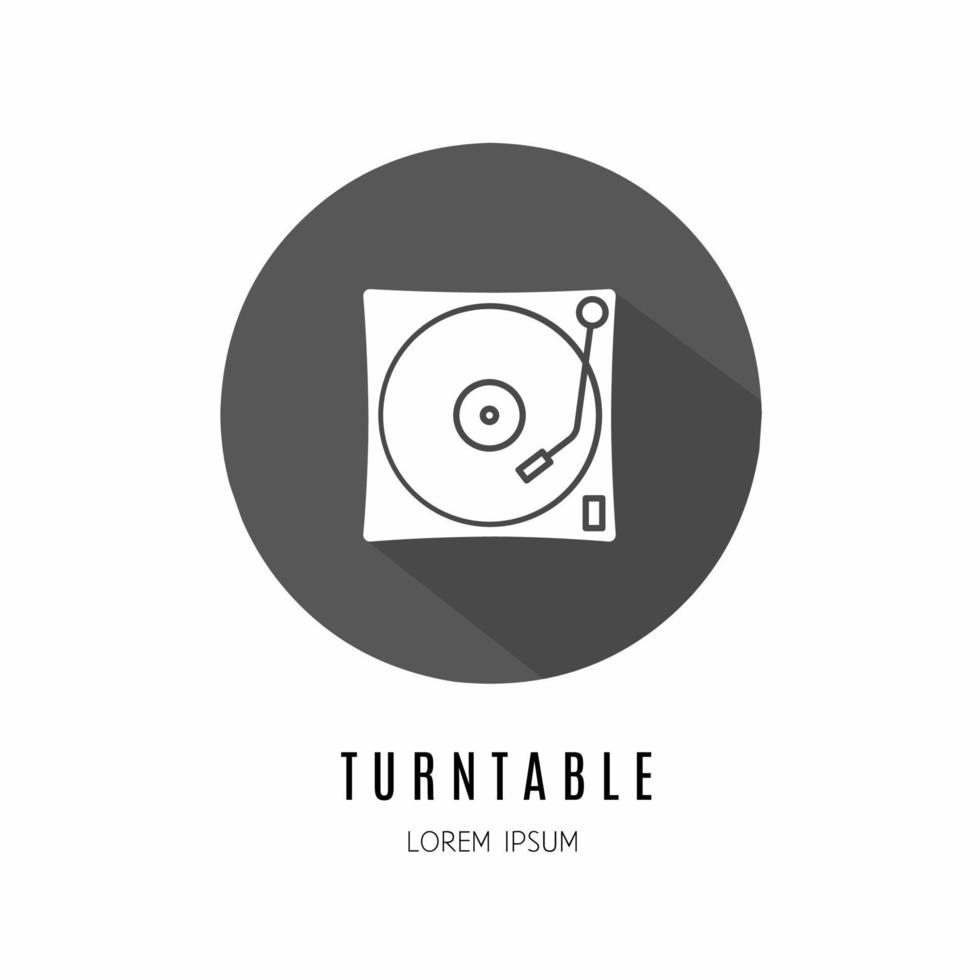 Turntable icon in flat . Logo for business. Stock vector. vector