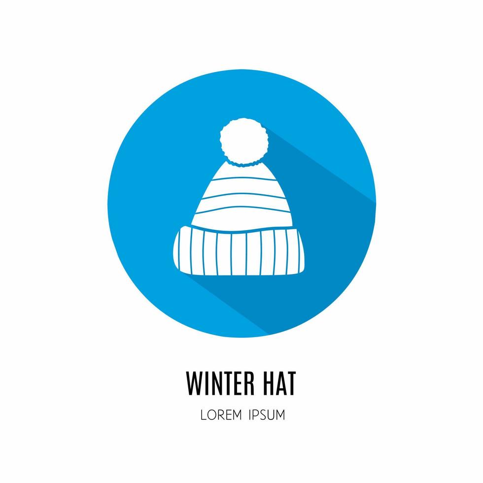 Winter hat icon in flat. Logo for business. Stock vector. vector