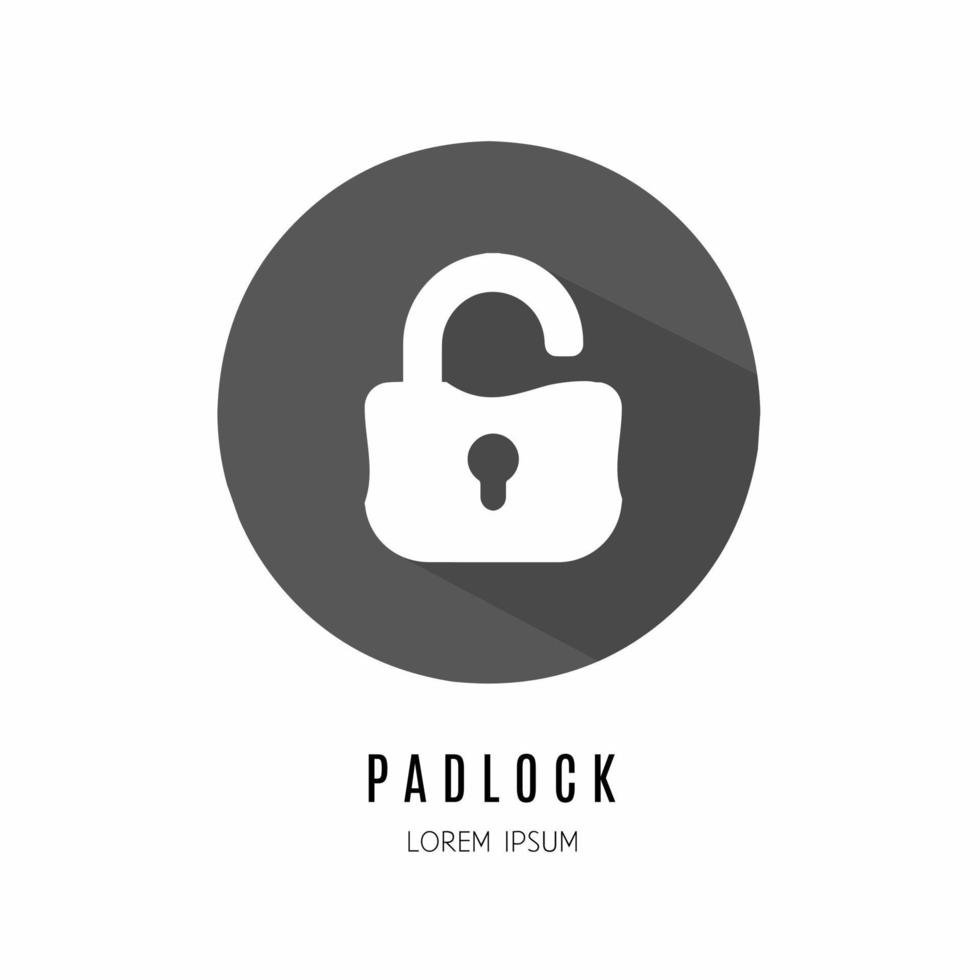 Padlock icon in flat. Logo for business. Stock vector. vector