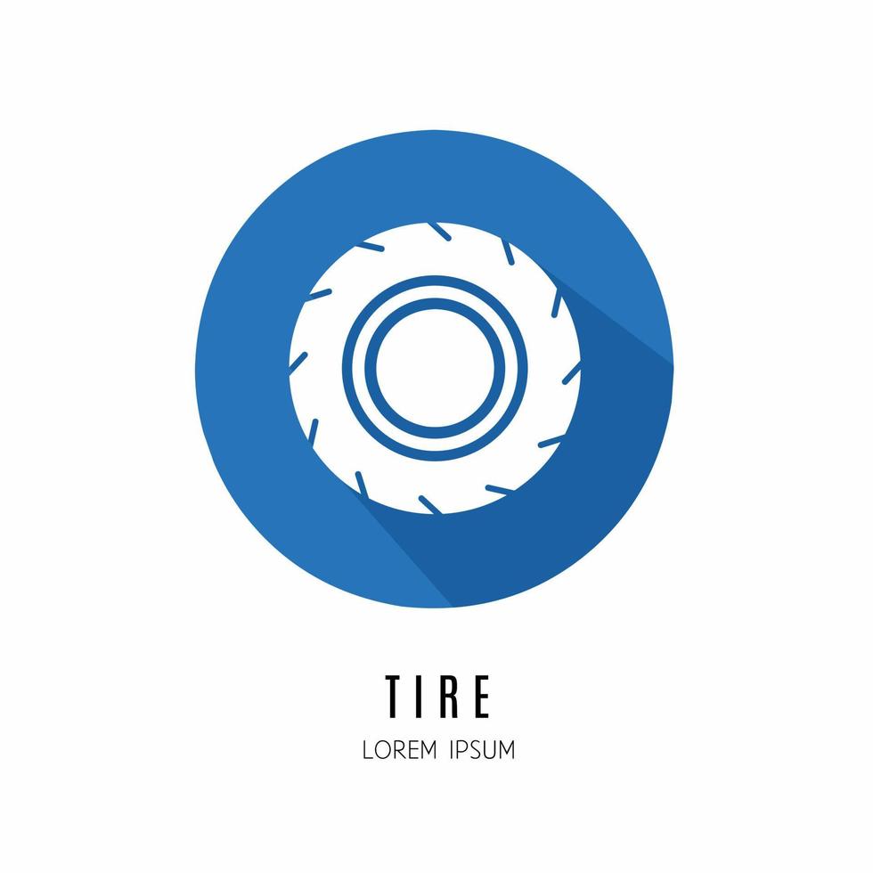 Tire icon in flat. Logo for business Stock vector. vector