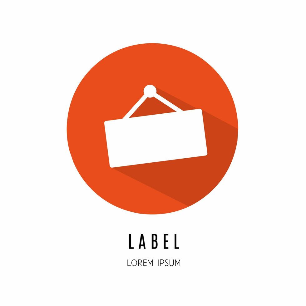 Label icon in flat. Logo for business Stock vector. vector