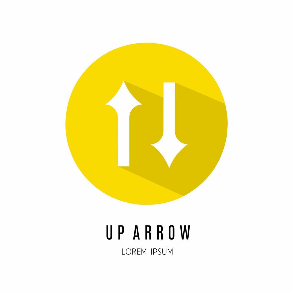 Up arrow icon in flat. Logo for business Stock vector. vector