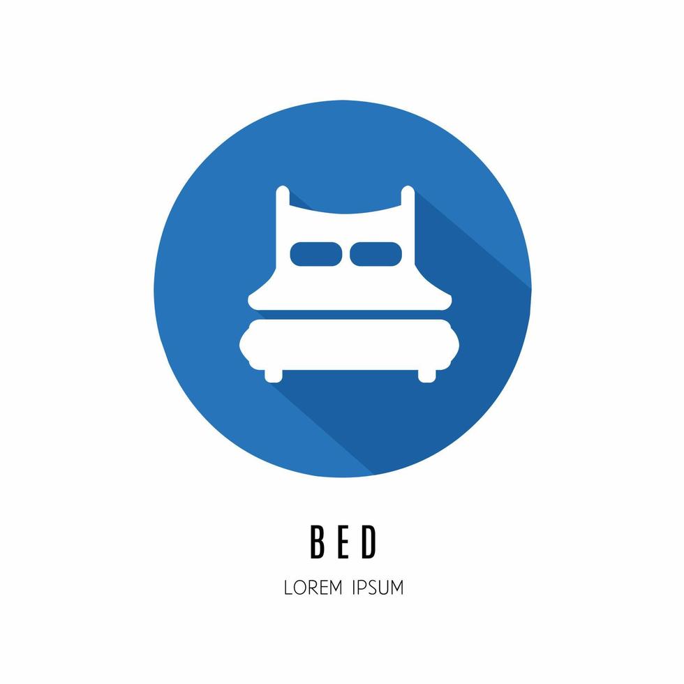 Bed icon in flat. Logo for business Stock vector. vector