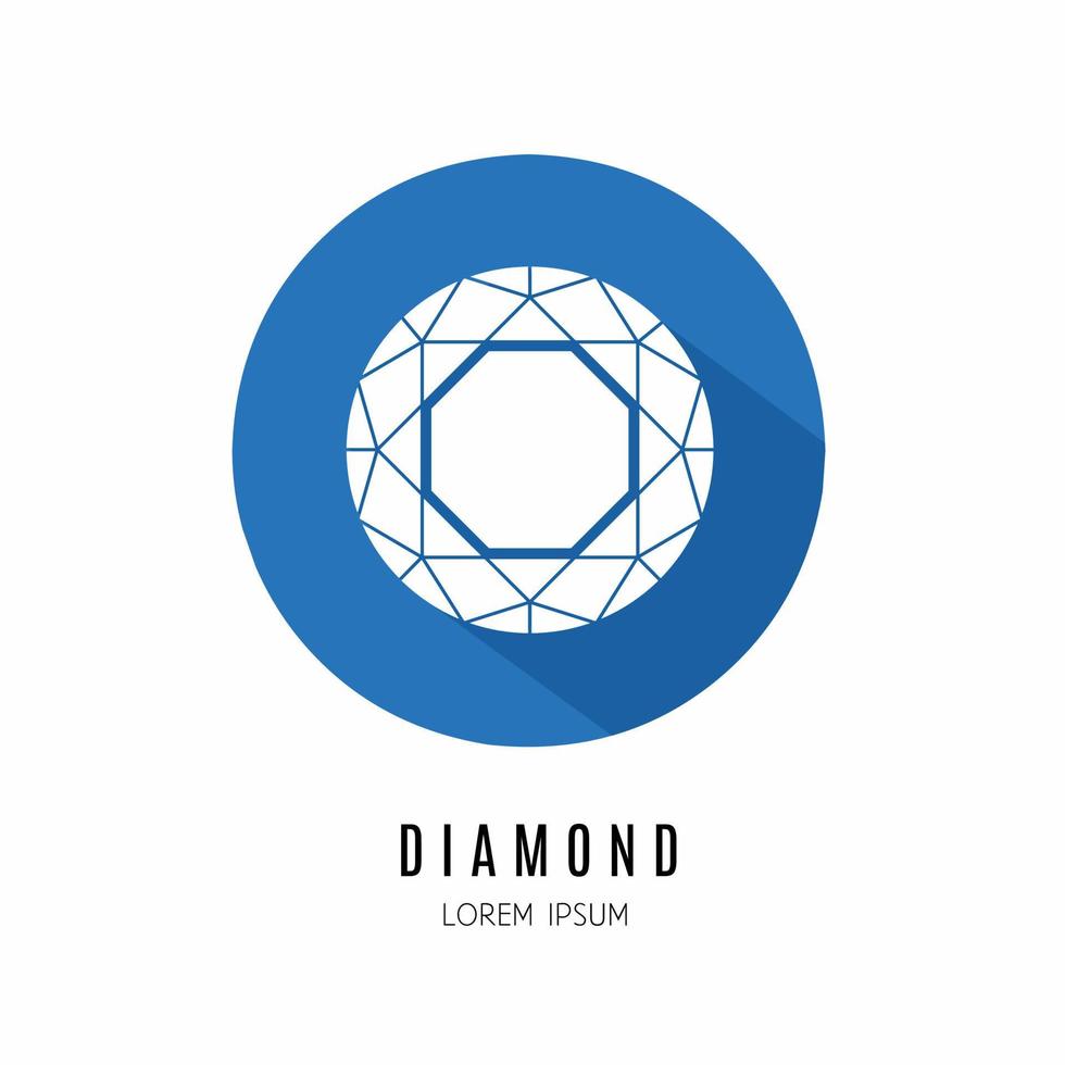 Diamond icon in flat. Logo for business. Stock vector. vector