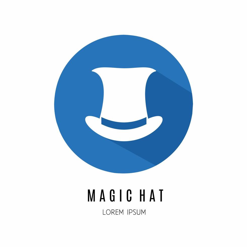 Magic hat icon in flat. Logo for business Stock vector. vector