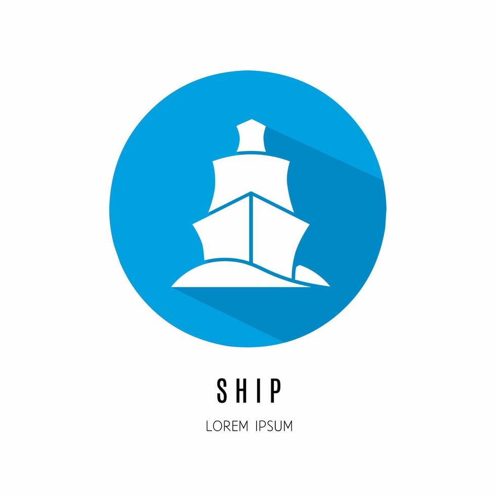 Ship icon logo in flat. Logo for business. Stock vector. vector