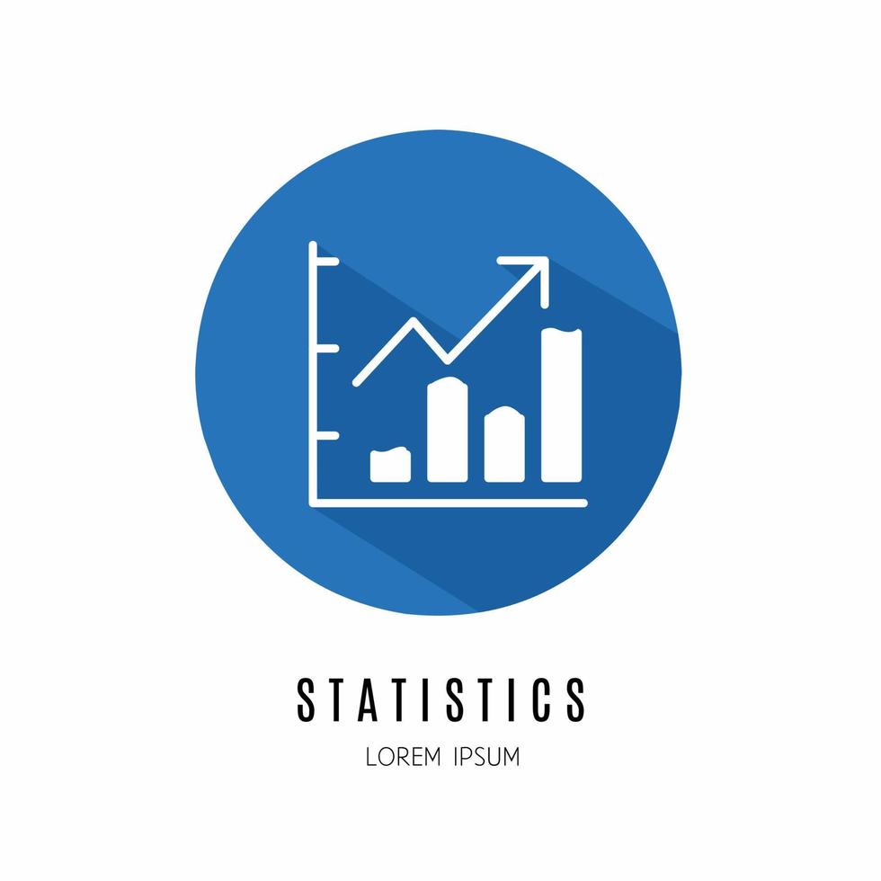 Statistics icon in flat . Logo for business. Stock vector. vector