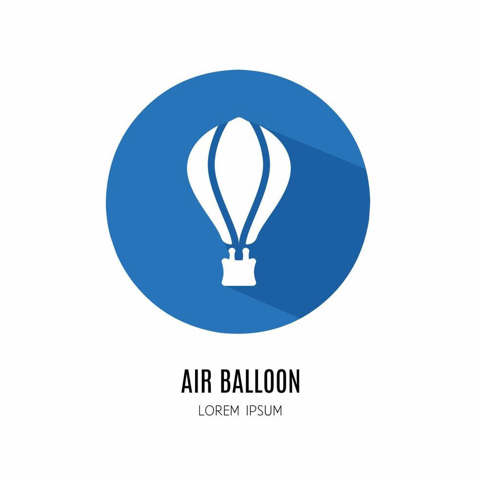 Air ballon icon in flat. Logo for business Stock vector. vector
