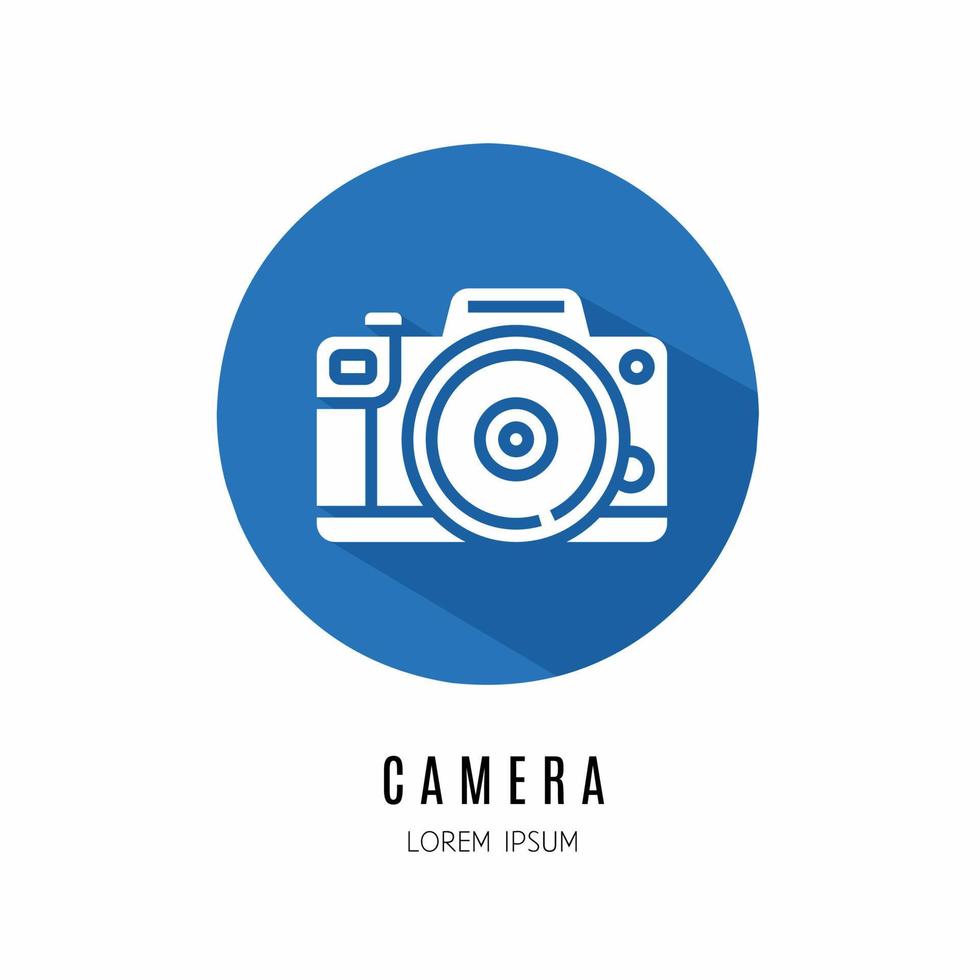Camera icon in flat . Logo for business. Stock vector. vector