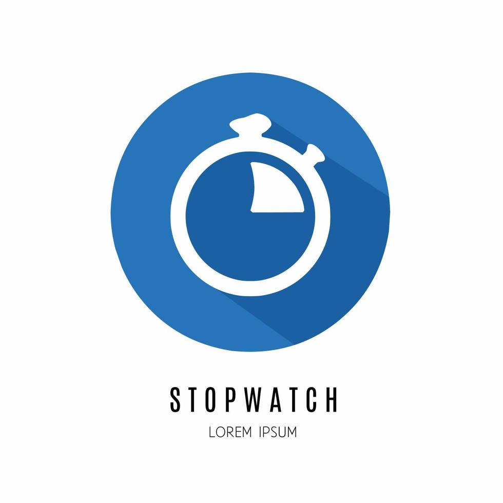 Stopwatch icon in flat. Logo for business. Stock vector. vector