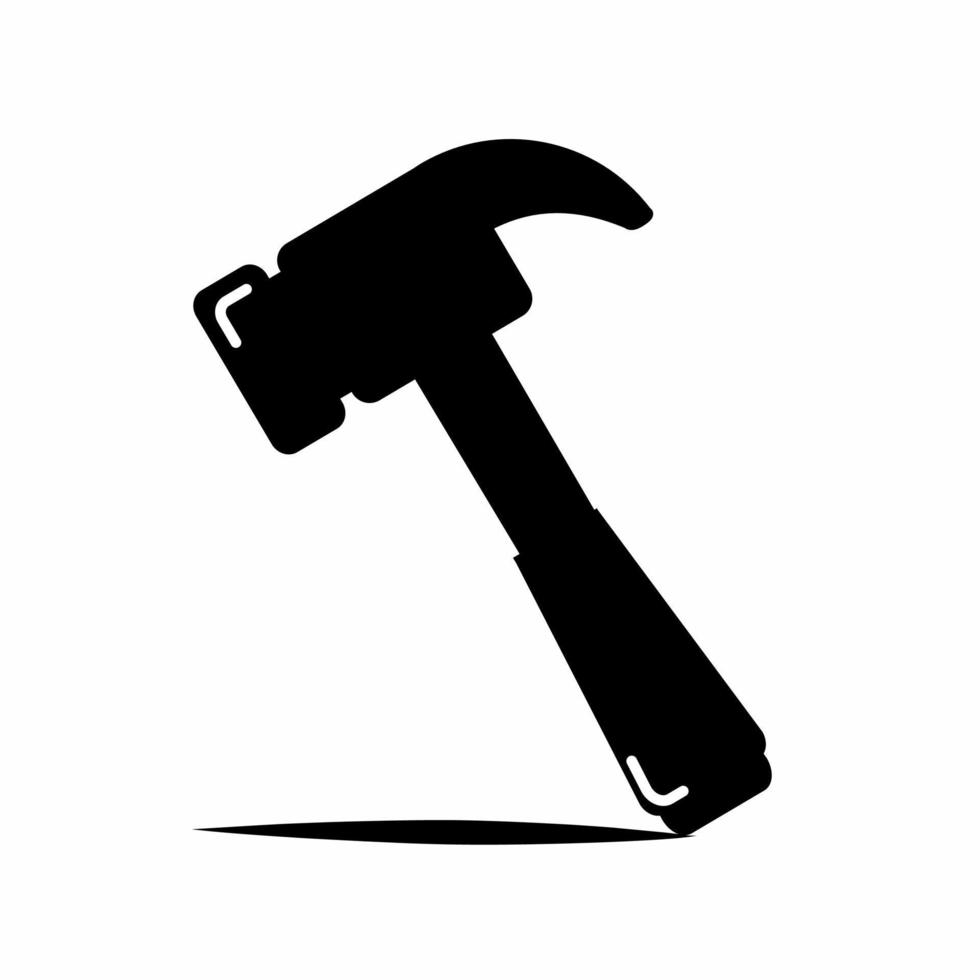 Hammer icon illustration with shadow. Stock vector. vector