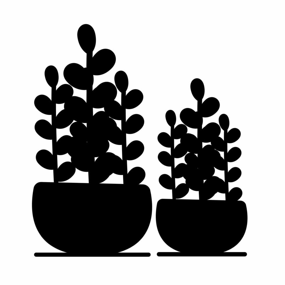 Botanical in potted icon illustration with shadow. Stock vector. vector