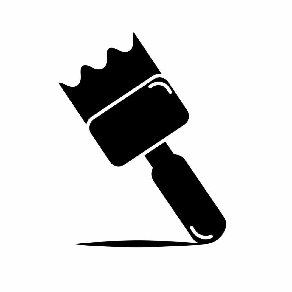 Paint brush icon illustration with shadow. Stock vector. vector