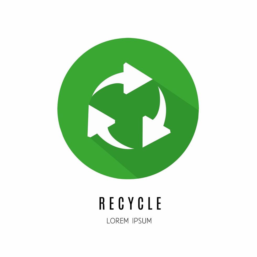 Recycle icon in flat. Logo for business. Stock vector. vector