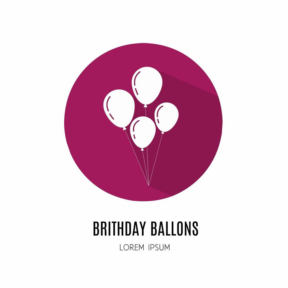 Brithday ballon icon in flat. Logo for business. Stock vector. vector