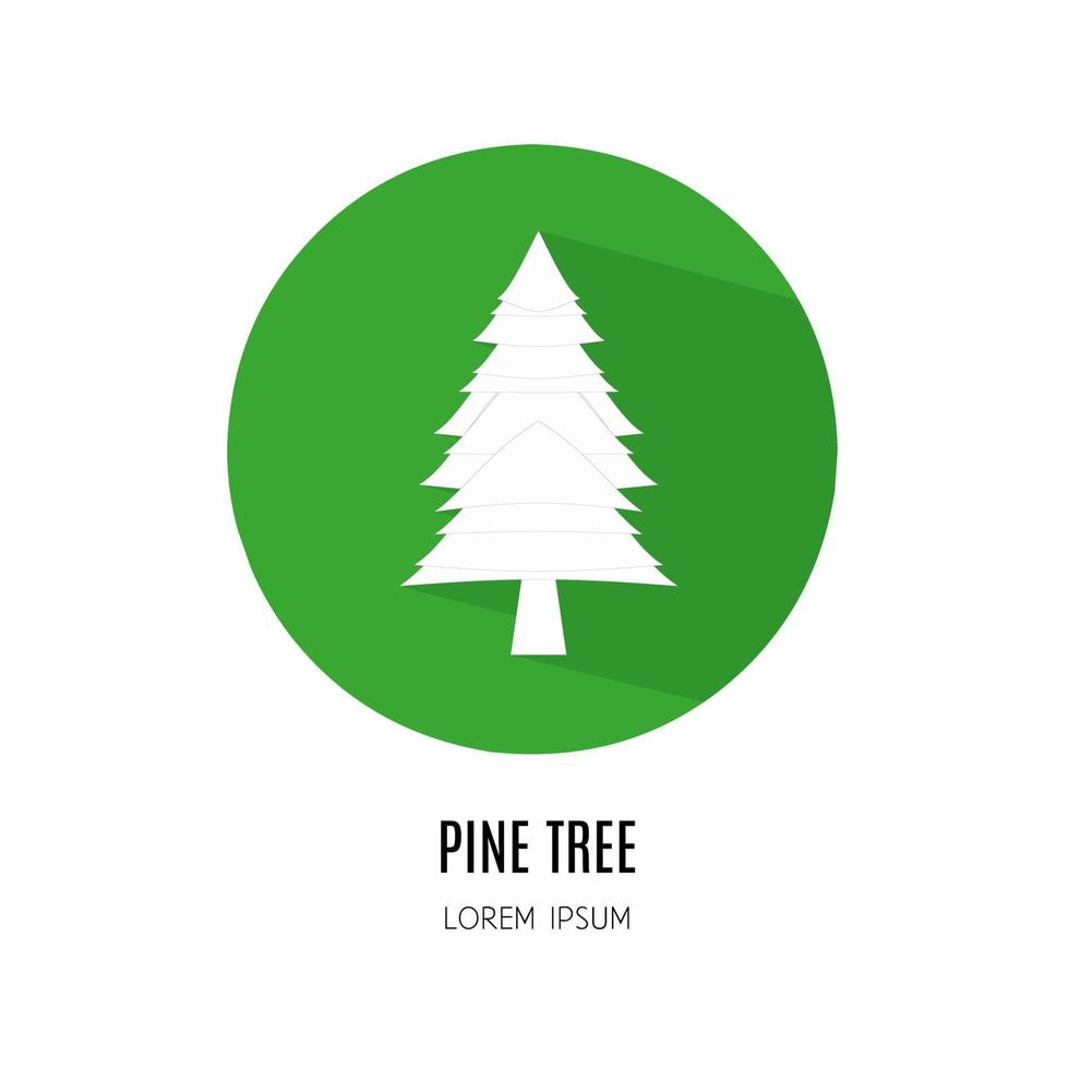 Pine tree icon in flat. Logofor business. Stock vector. vector