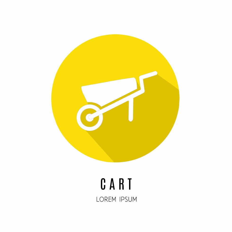 Cart icon in flat. Logo for business. Stock vector. vector