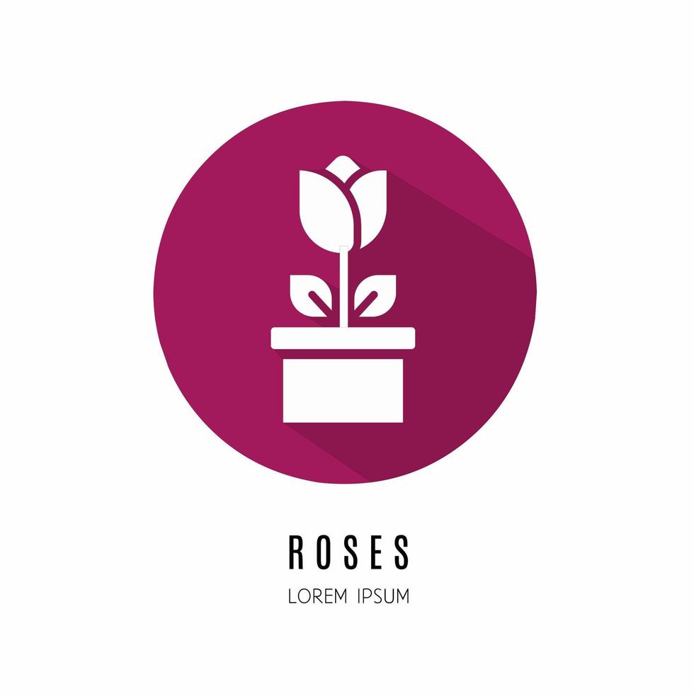 Roses icon in flat. Logo for business. Stock vector. vector