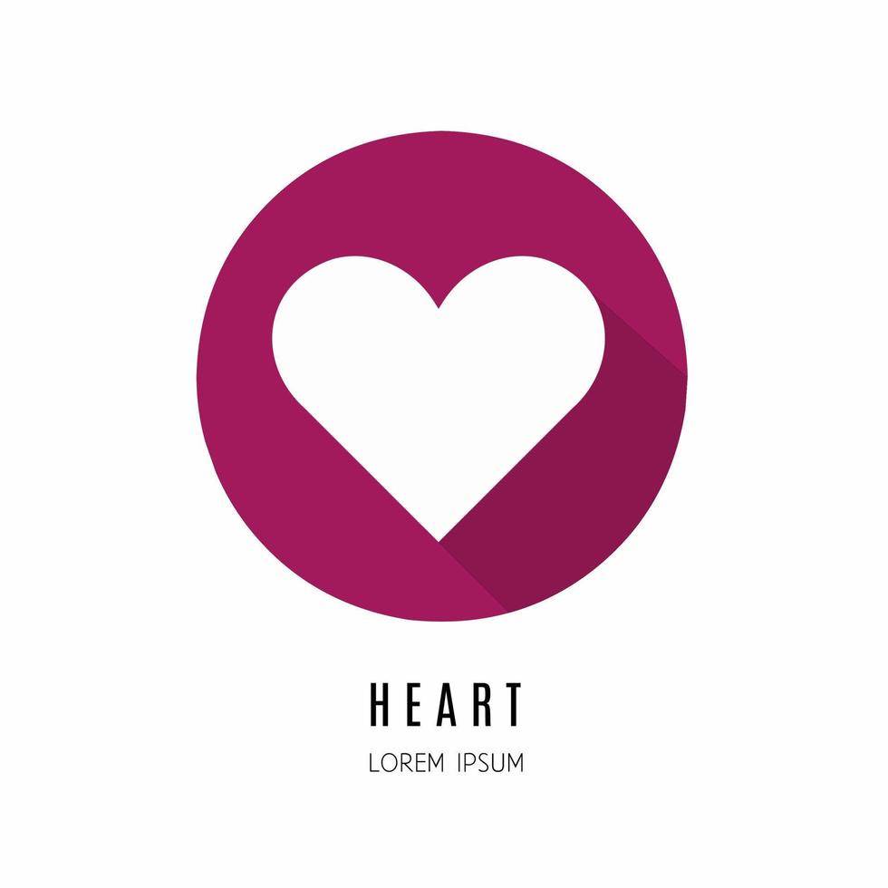 Heart icon in flat. Logofor business. Stock vector. vector