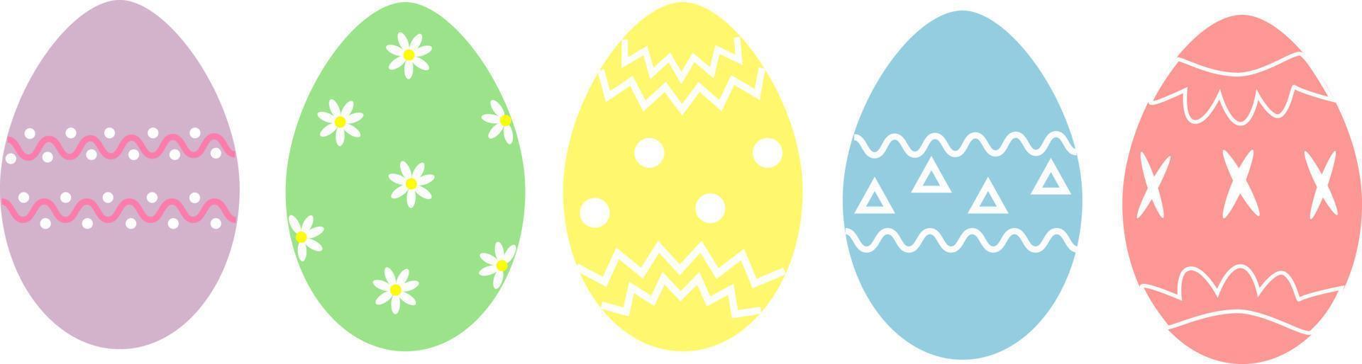 Easter web banner with colorful painted Easter eggs. Easter eggs with different texture. Vector illustration EPS10