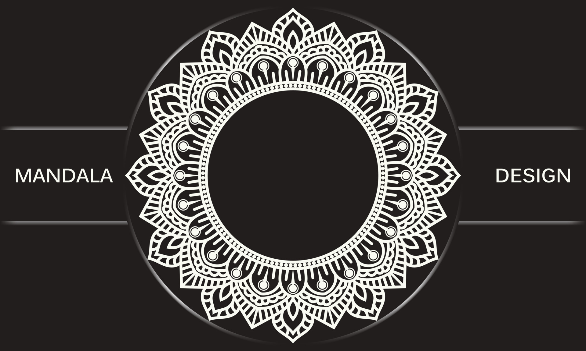 Black and white frame. Mandala background design. 21383618 Vector Art