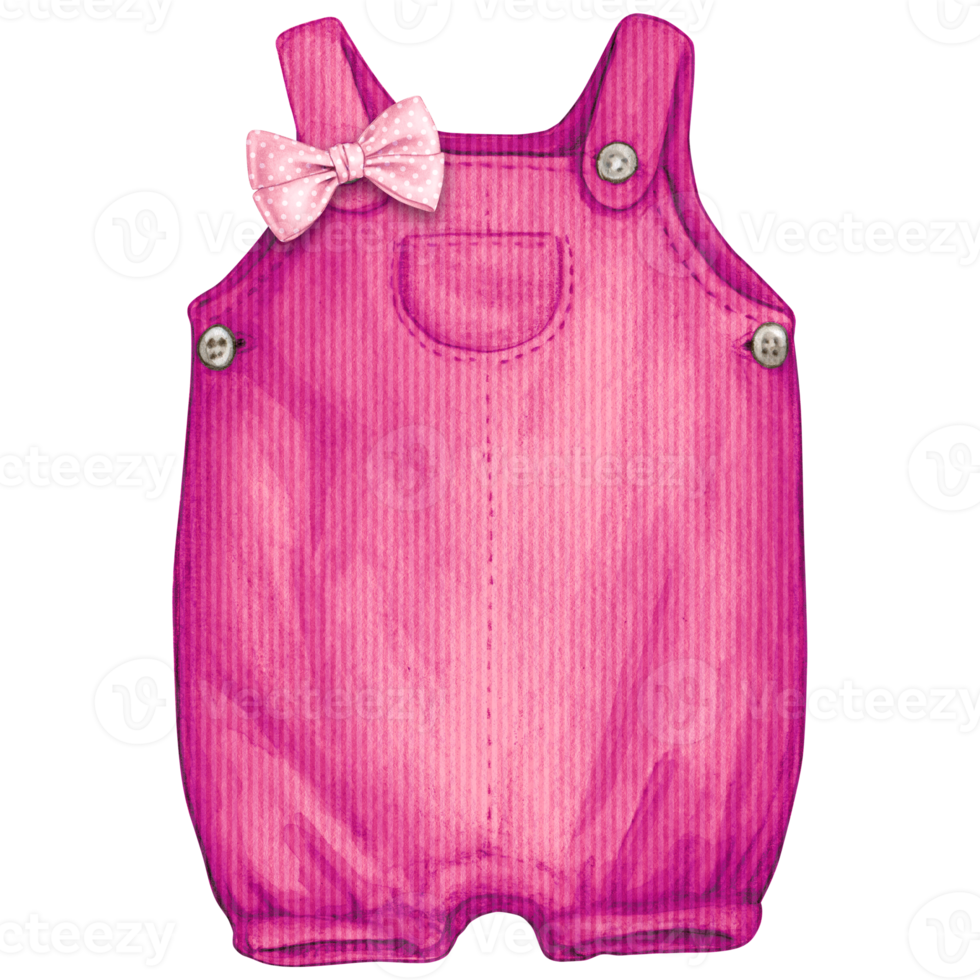 Watercolor hand drawn baby clothes png