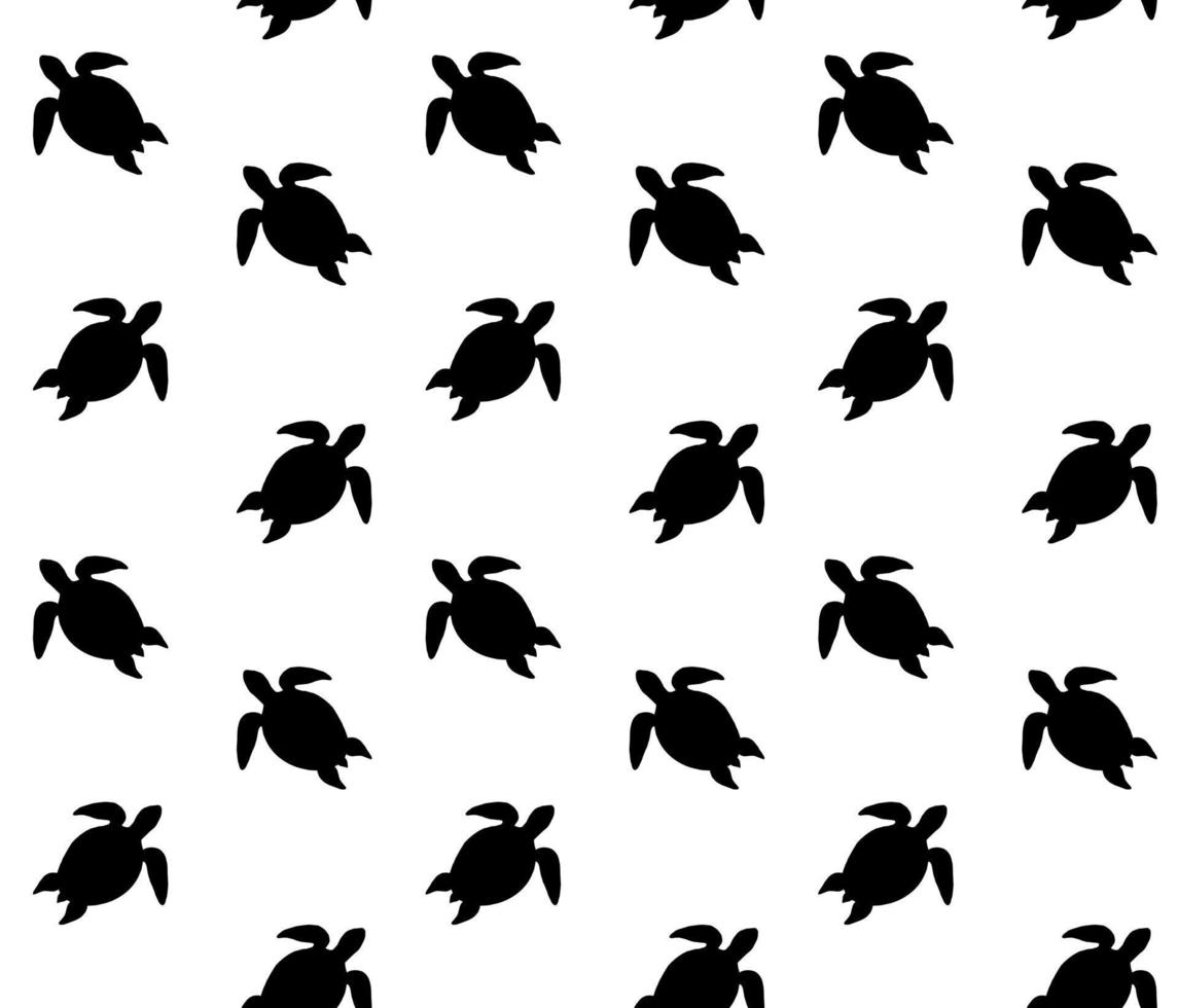 Vector seamless pattern of turtle silhouette