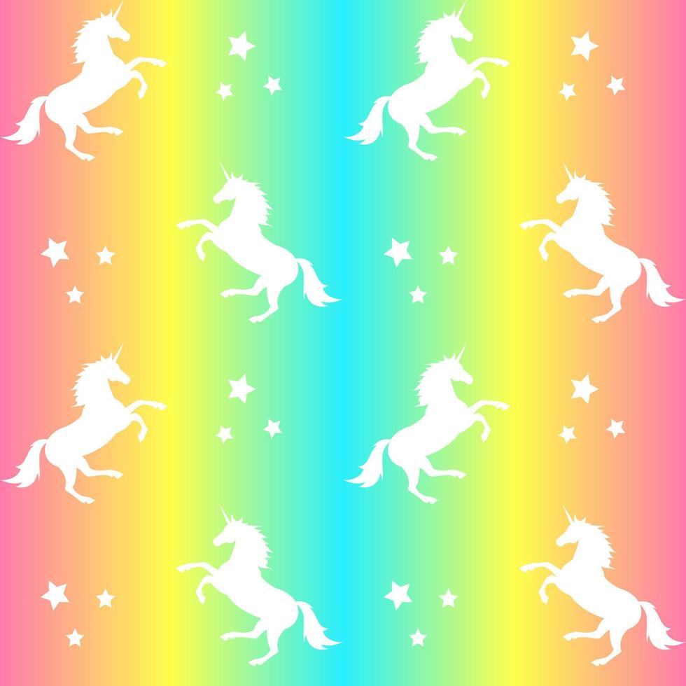 Vector seamless pattern of unicorn silhouette