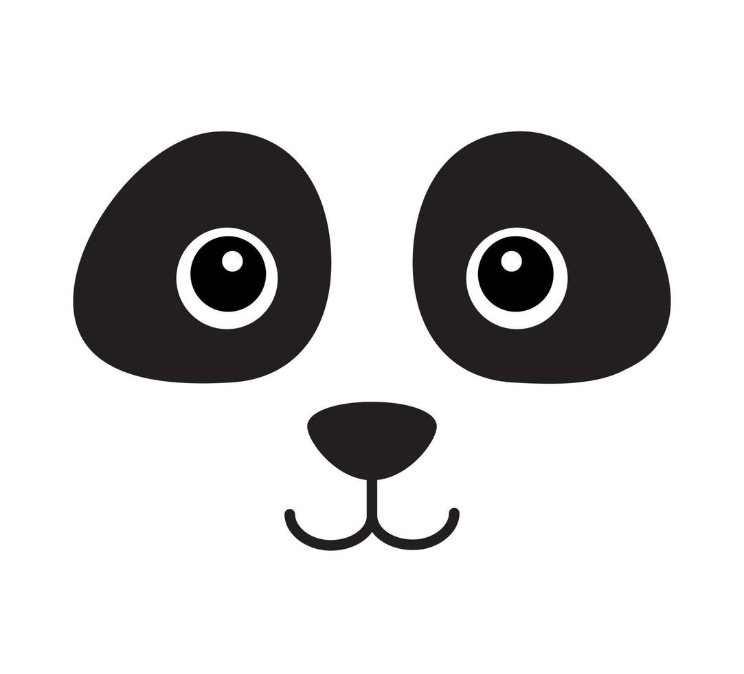 Vector flat cartoon hand drawn doodle panda face