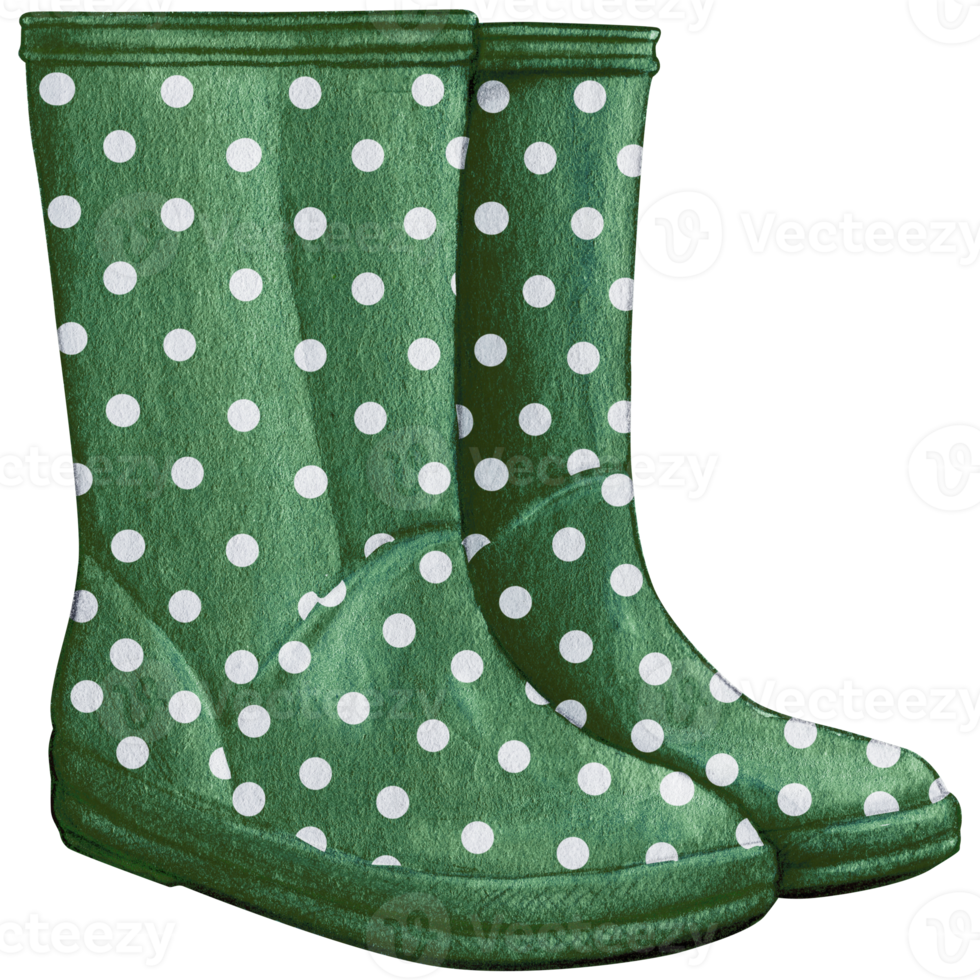 watercolor hand drawn cute rain boots png
