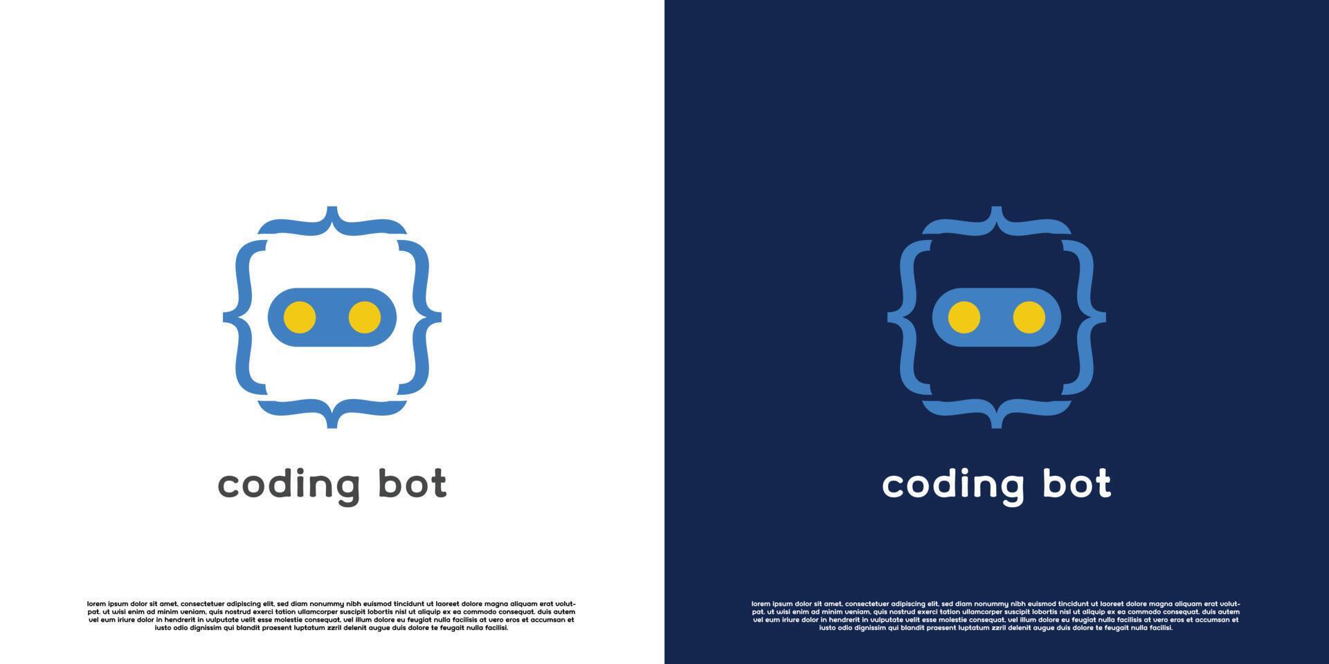 Code coding bot robot coding bot logo design illustration. Modern coder ...