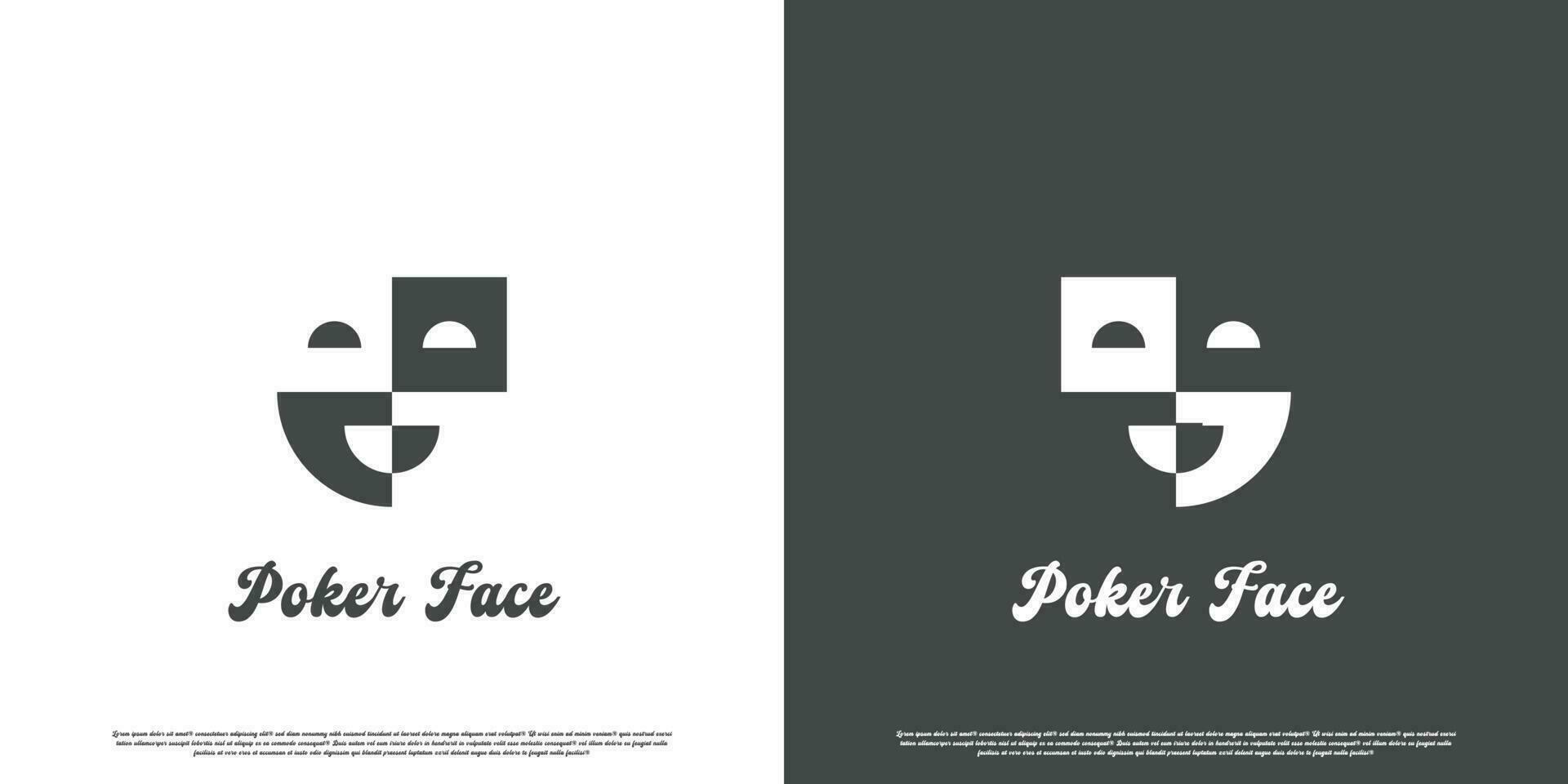 Casual face mask logo design illustration. classic face silhouette various expressions people clown comedian magician circus artist vintage. Simple flat design. vector