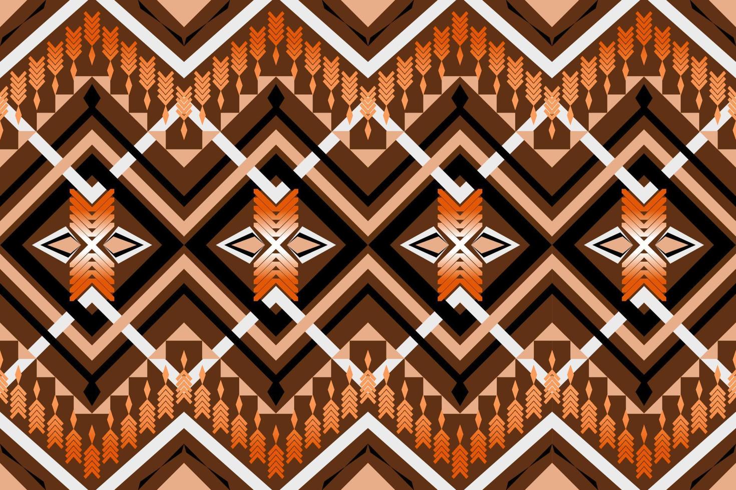 Natural tone geometric ethnic seamless pattern design for wallpaper, background, fabric, curtain, carpet, clothing, and wrapping. vector