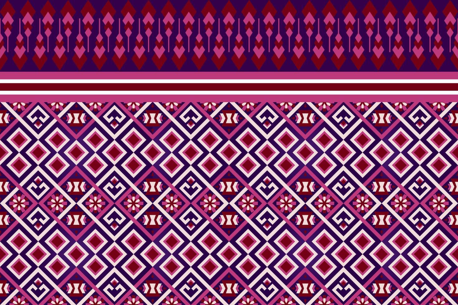 Colorful geometric ethnic seamless pattern design for wallpaper, background, fabric, curtain, carpet, clothing, and wrapping. vector