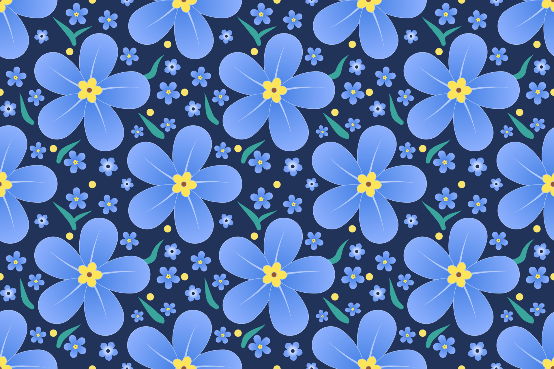 Seamless Patterns Forget Me Not Purple