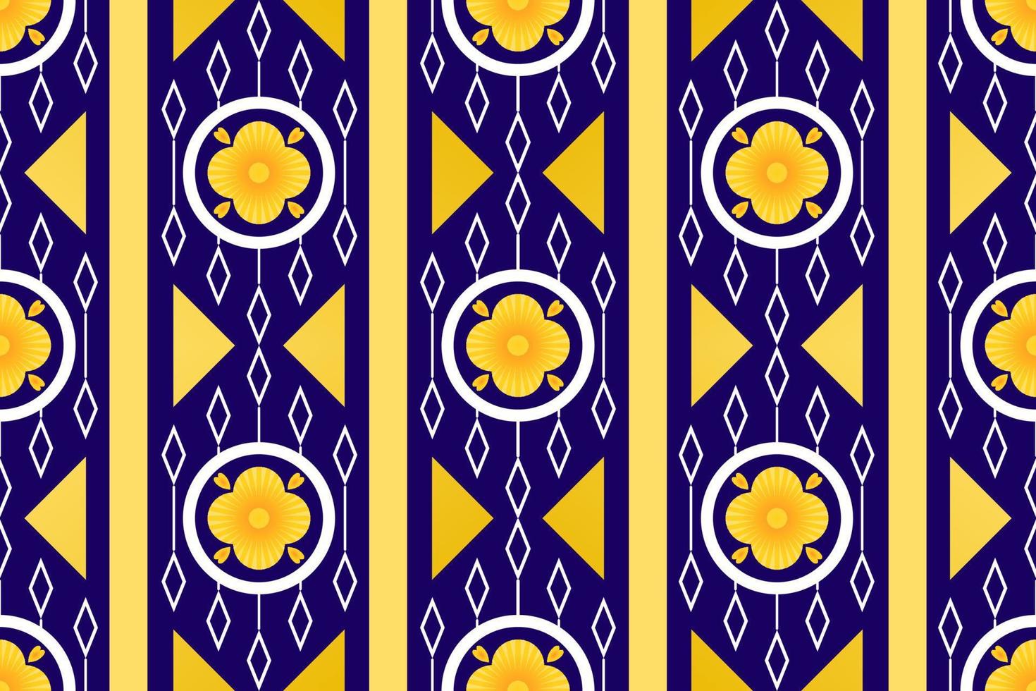 Colorful geometric ethnic seamless pattern design for wallpaper, background, fabric, curtain, carpet, clothing, and wrapping. vector
