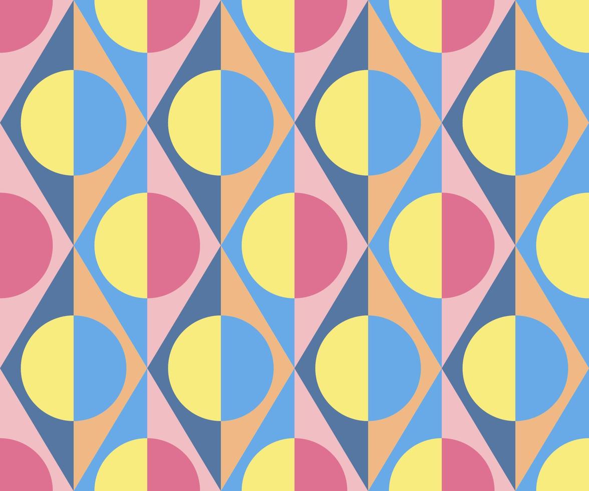 Seamless abstract Vintage background in sixties style. Geometric pattern. Vector illustration