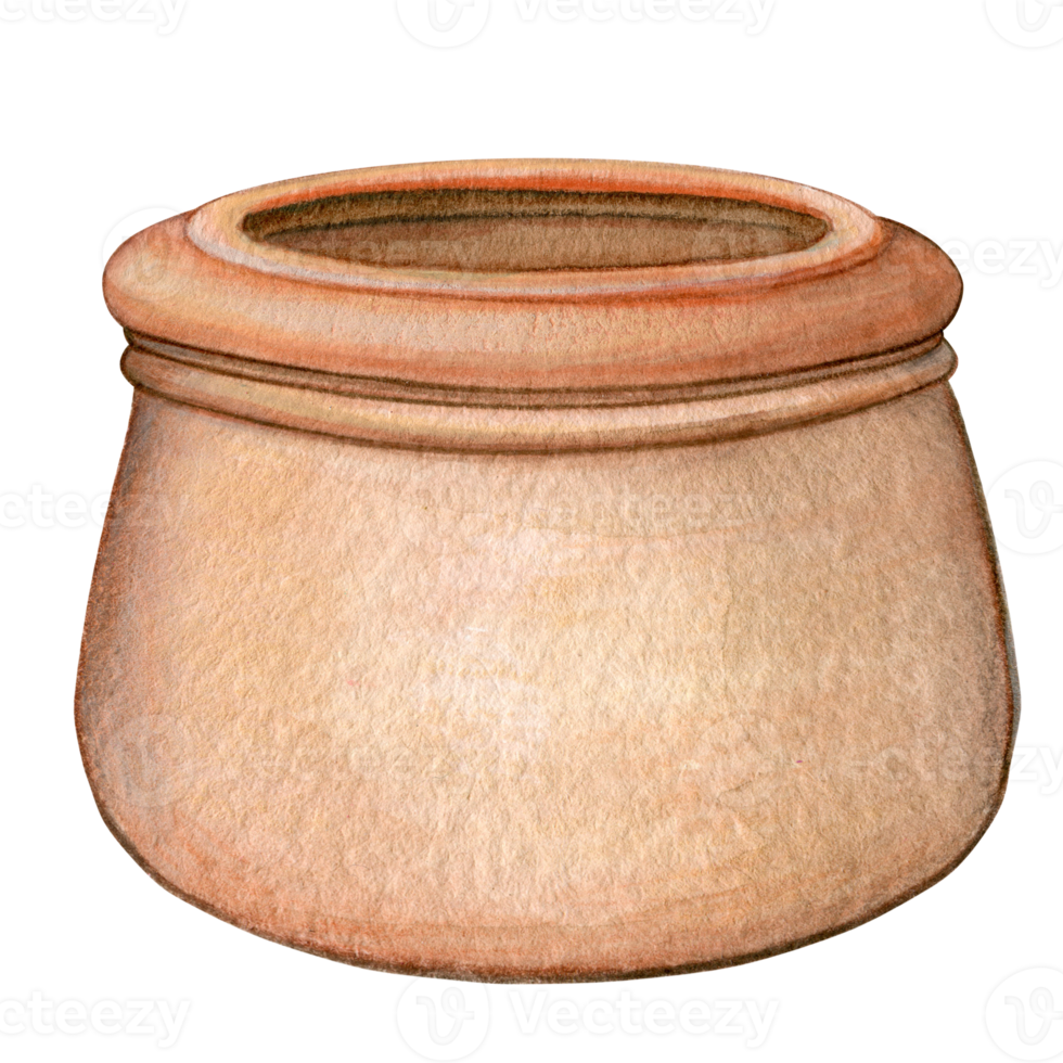 aquarelle main tiré traditionnel jardinage méditerranéen terre cuite pot png