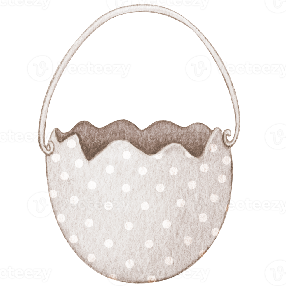 watercolor easter egg shaped basket png