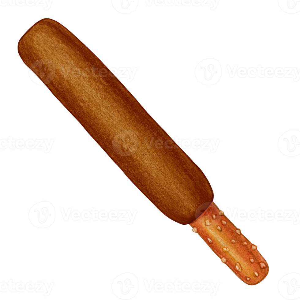 watercolor hand drawn chocolate covered pretzel png