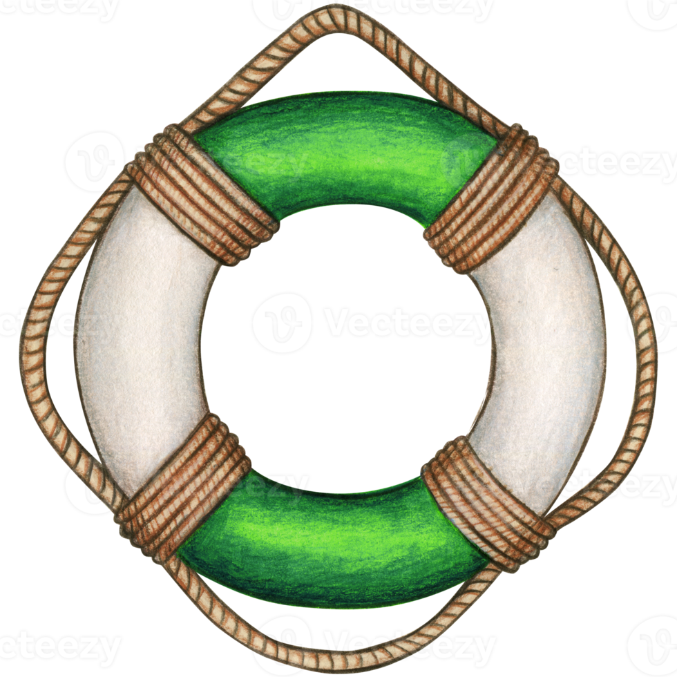 waterclor nautical life buoy png