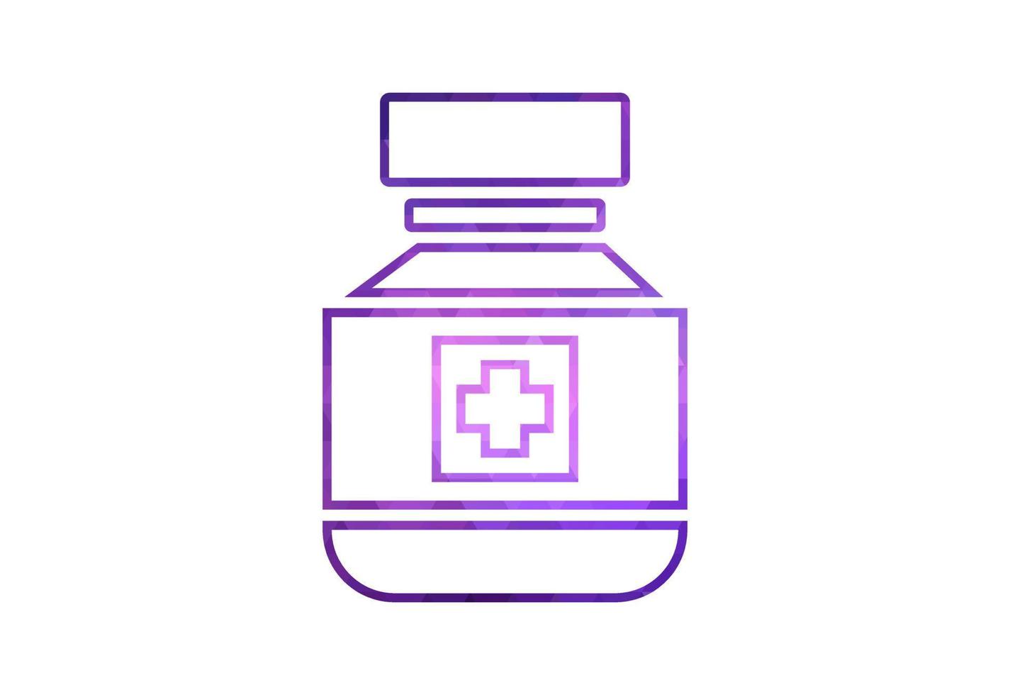 Low Poly and Health care, Medical bottle logo design, Vector design template