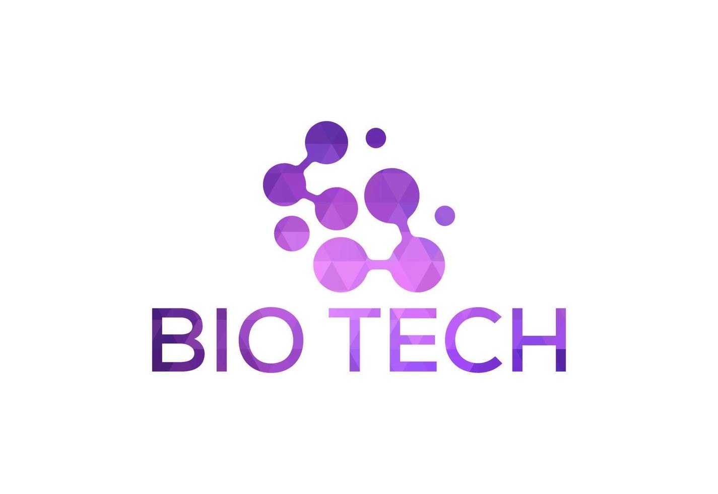 Low Poly and Biotechnology logo design, Vector design template