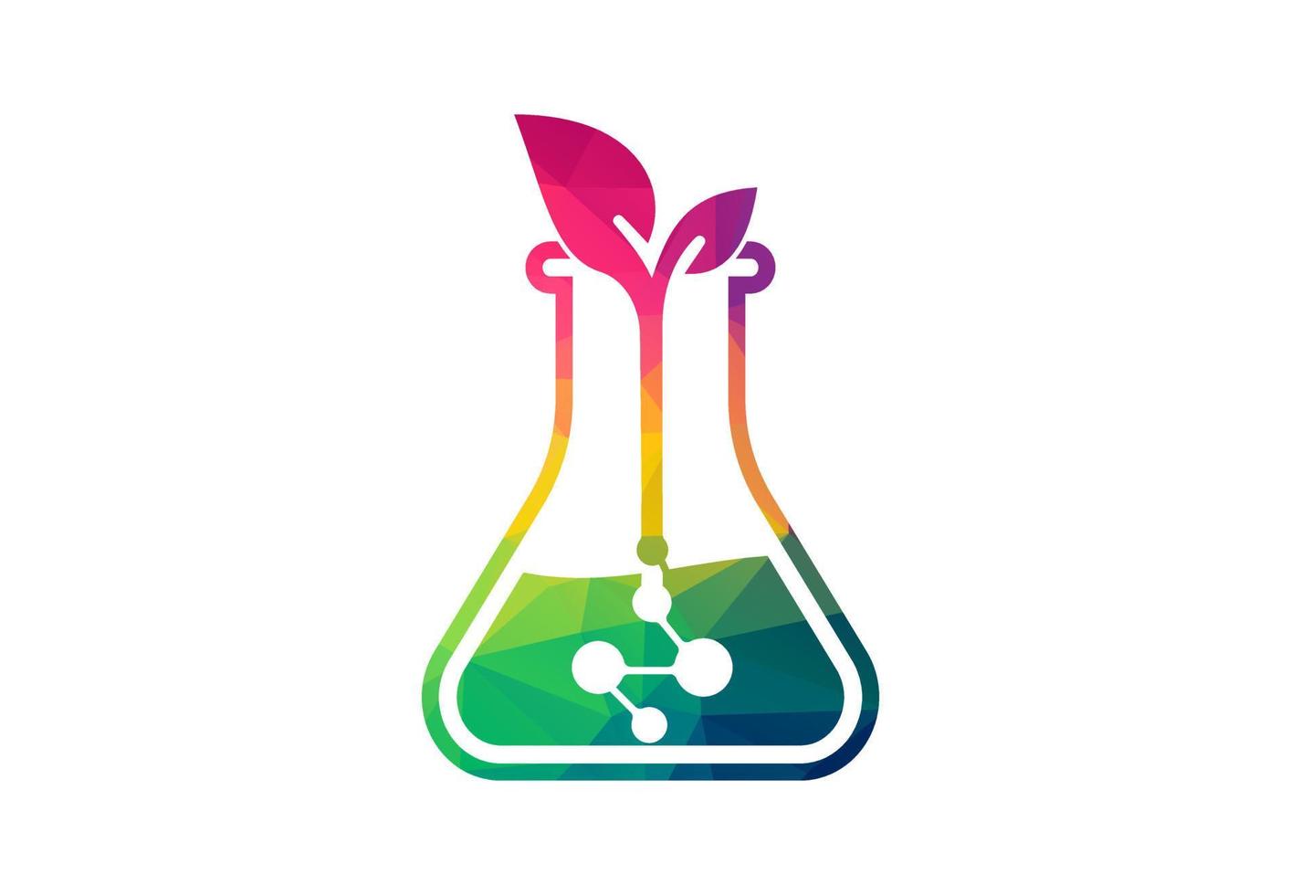 Low Poly and Biotechnology logo design, Vector design template
