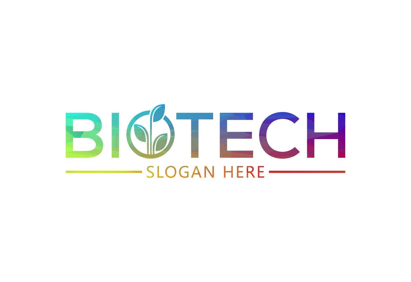 Low Poly and Biotechnology logo design, Vector design template