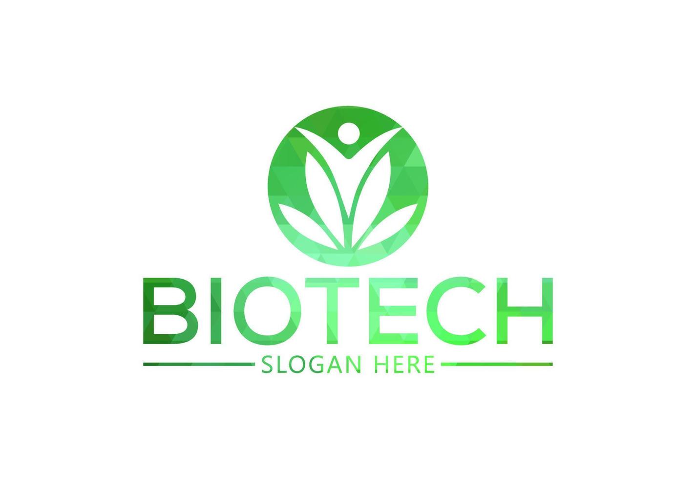 Low Poly and Biotechnology logo design, Vector design template