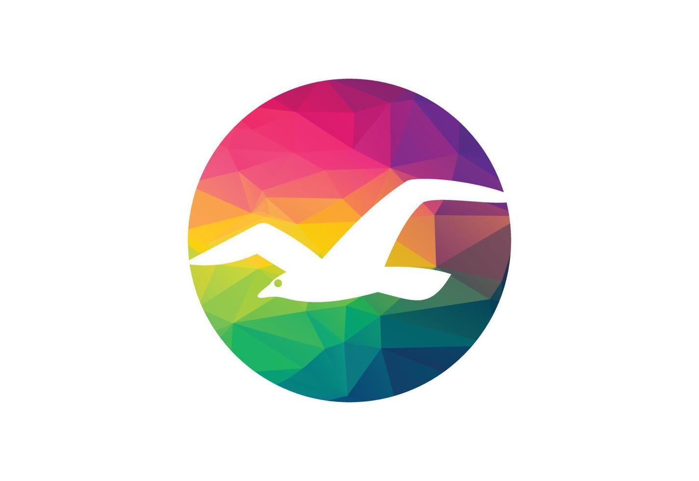 Low Poly and Bird logo design, Vector design template